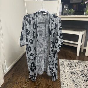 Lovely Melody Black and Gray Animal Print Cardigan